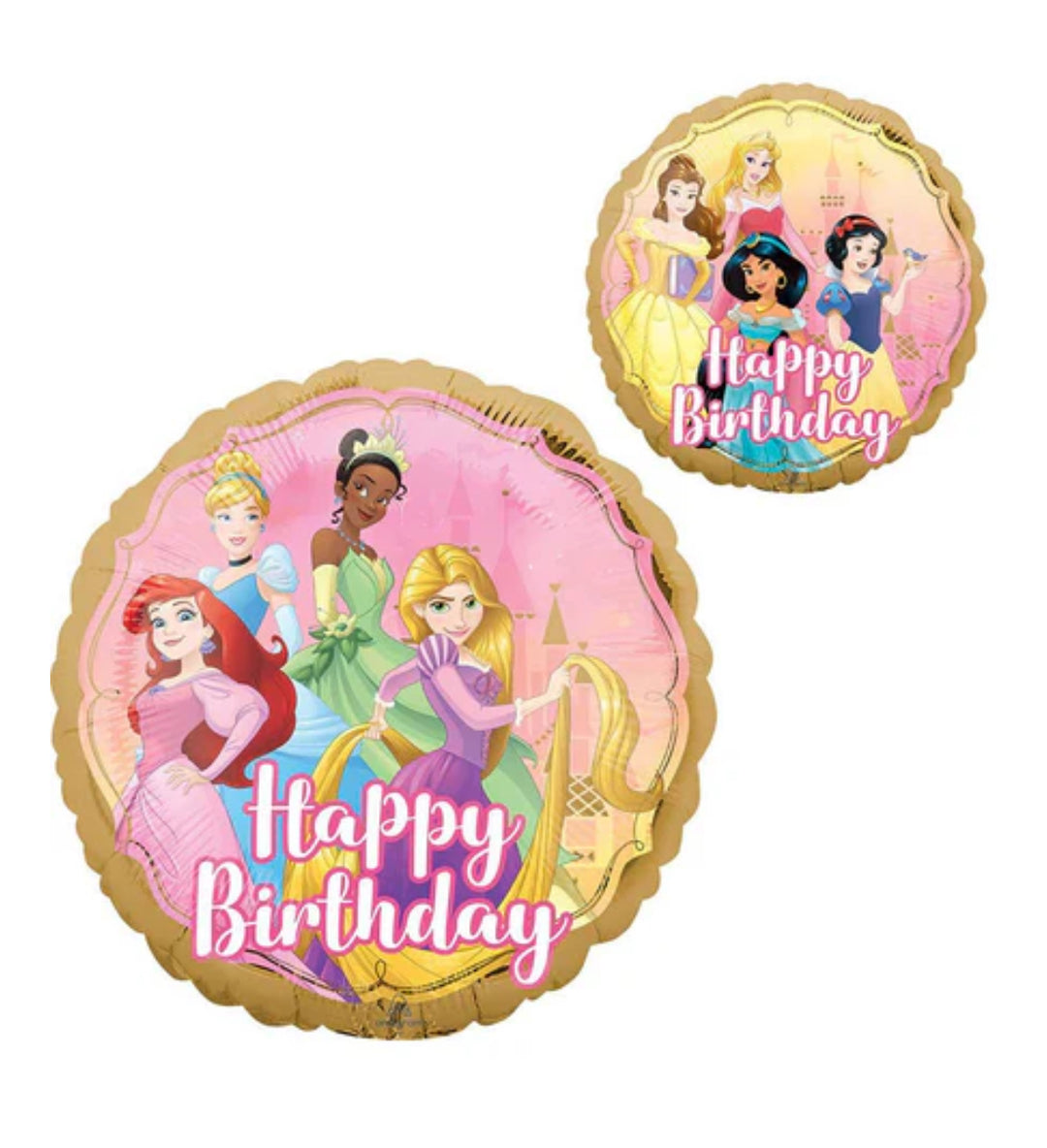 Disney Princesses 2 doubled sided image Happy birthday Balloon