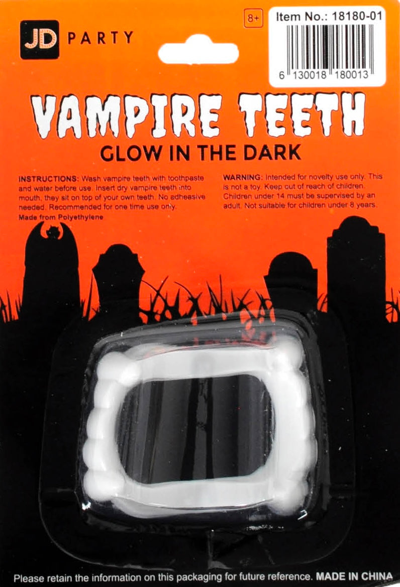 Vampire Fangs Glow in the Dark