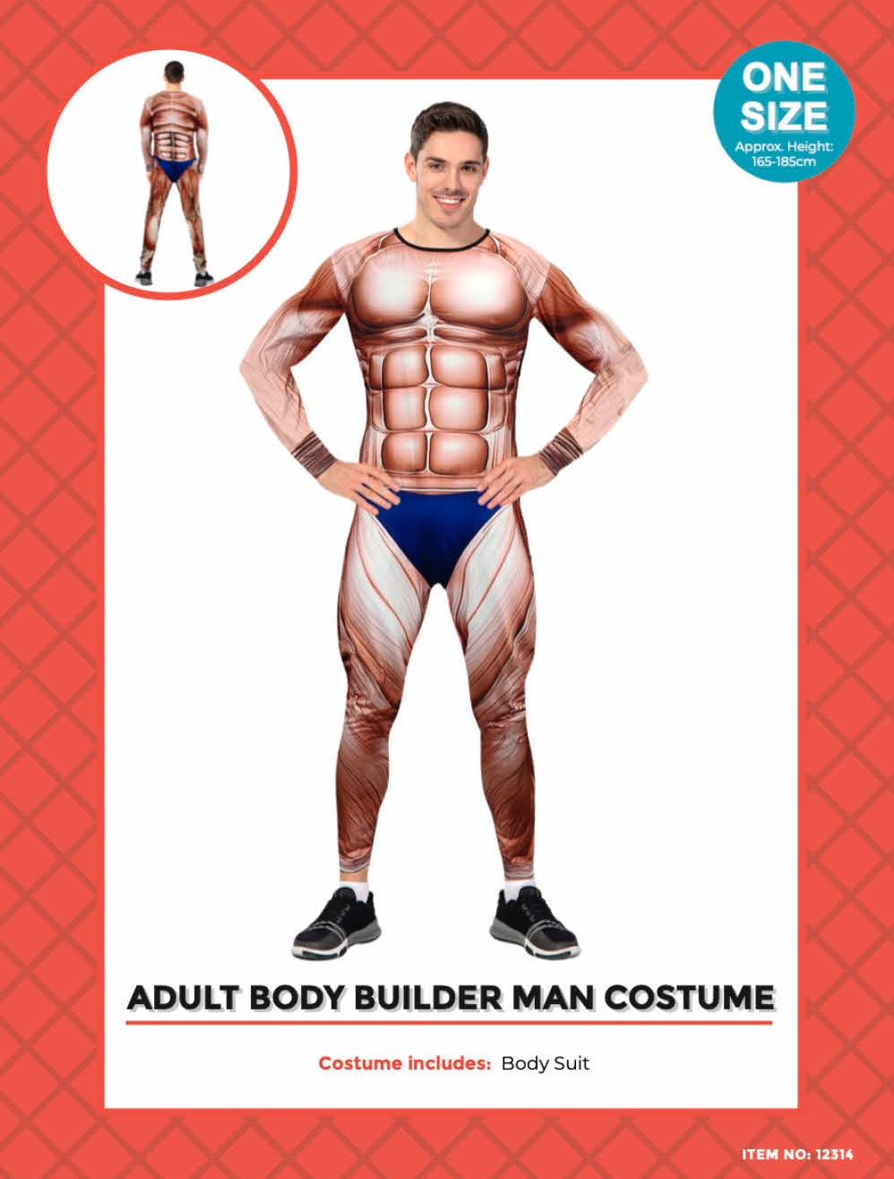 Adult Body Building Muscle Man Costume