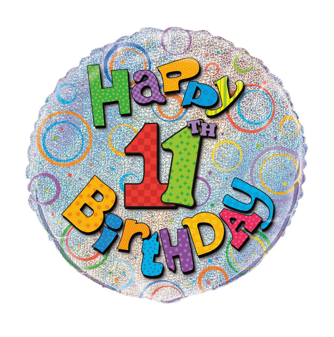 Happy 11th Colourful Balloon