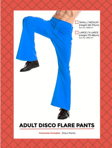 Adult Disco Flare Pants Blue