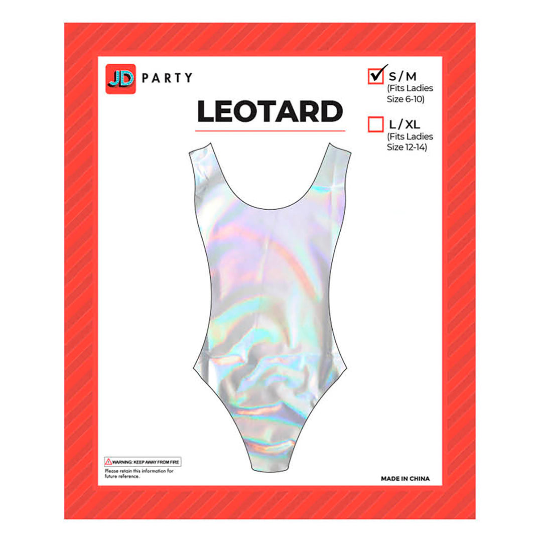 80s Leotard Iridescent Silver