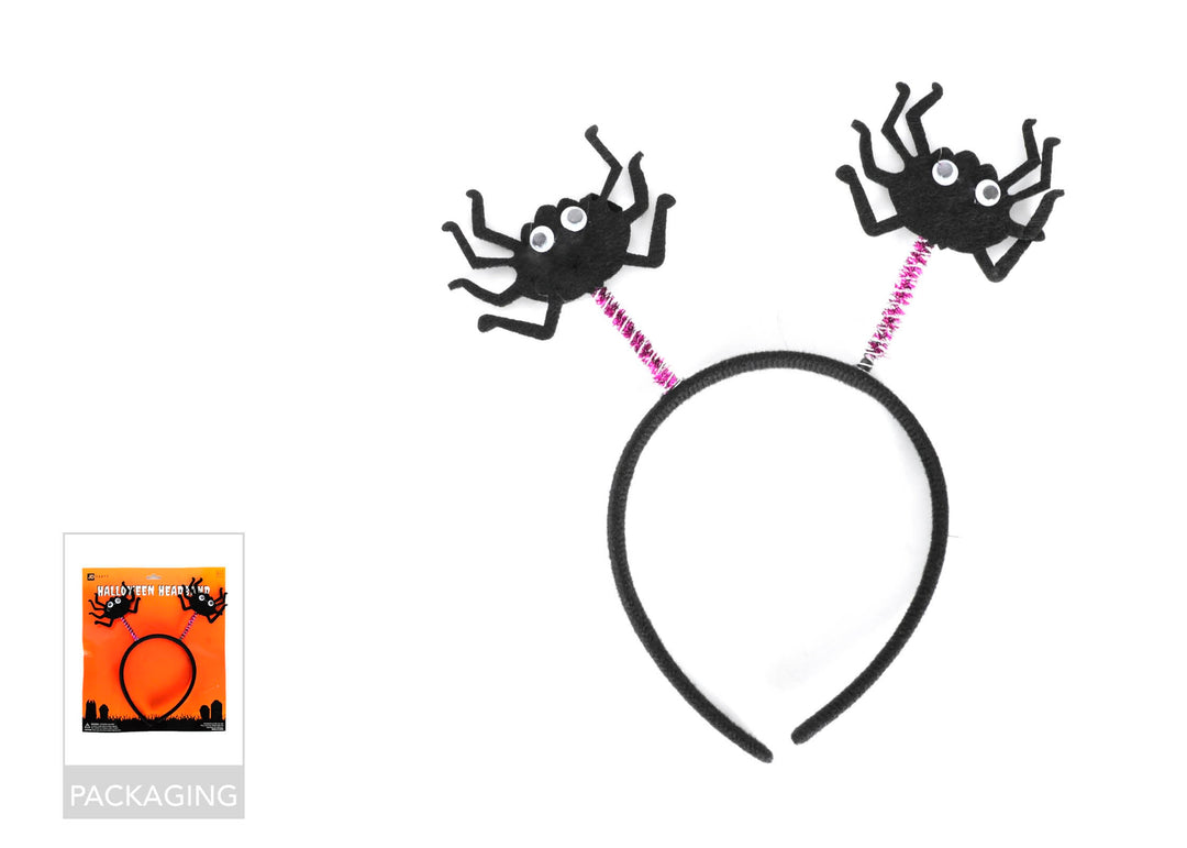 Black Glitter Halloween Spider Headband