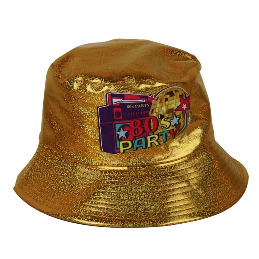 Gold 1980s Hip Hop Bucket Hat