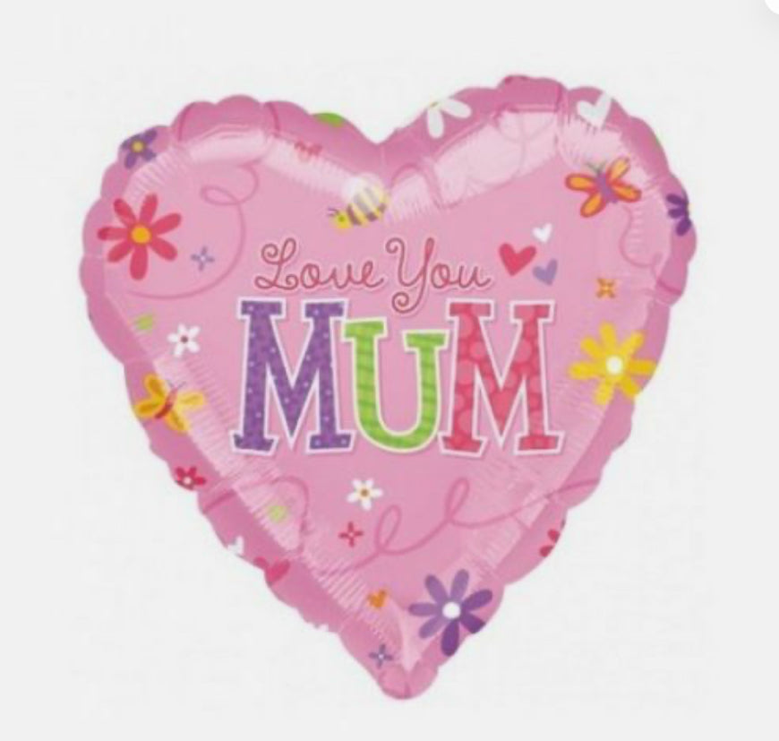 Happy Mother's Day Flower Heart Balloon