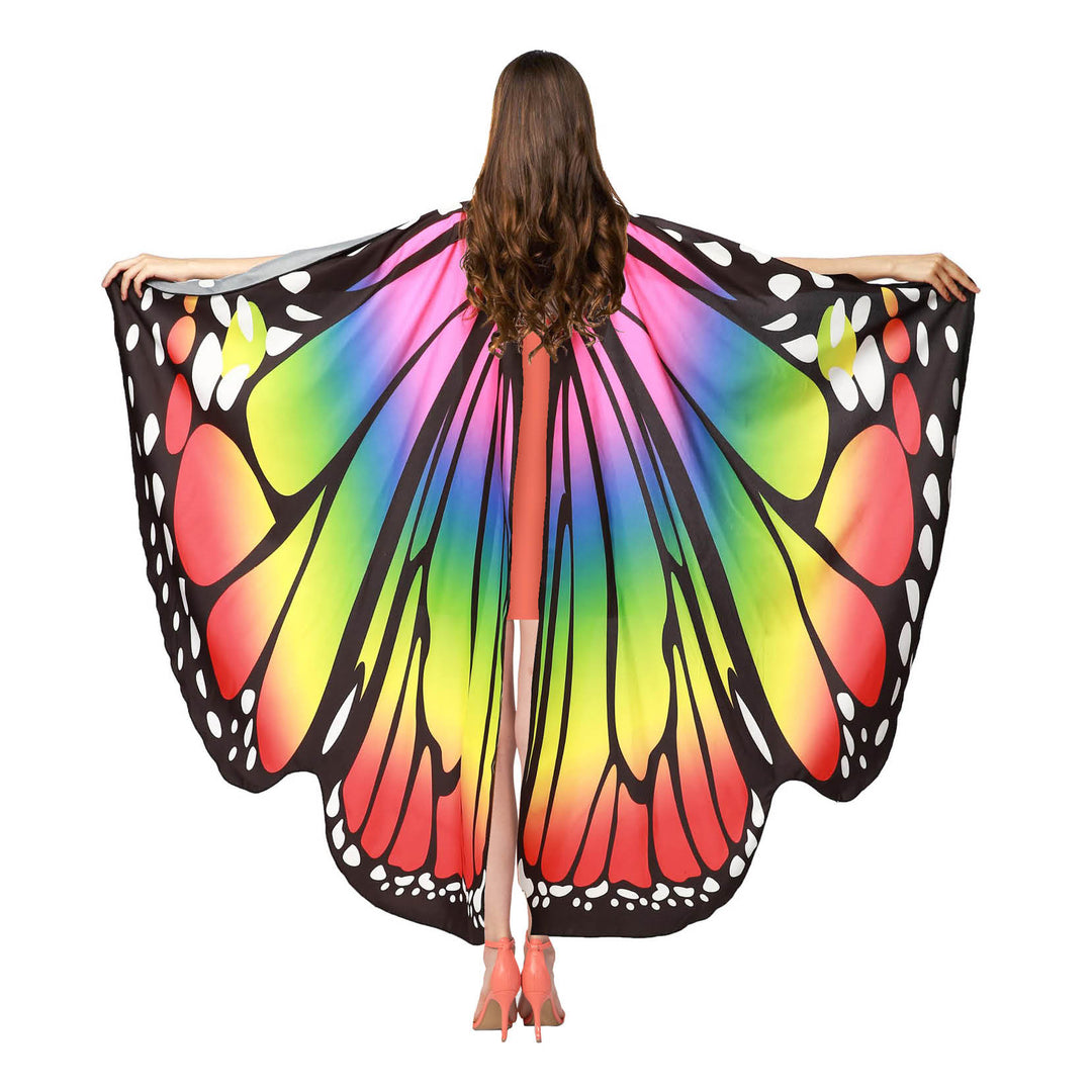 Adult Deluxe Rainbow Butterfly Wings Cape