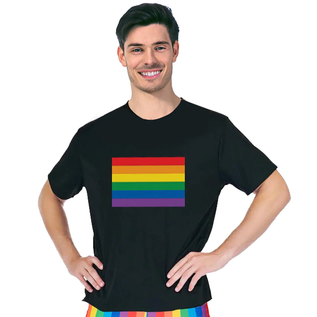 Adult Rainbow T-Shirt - Flag Black
