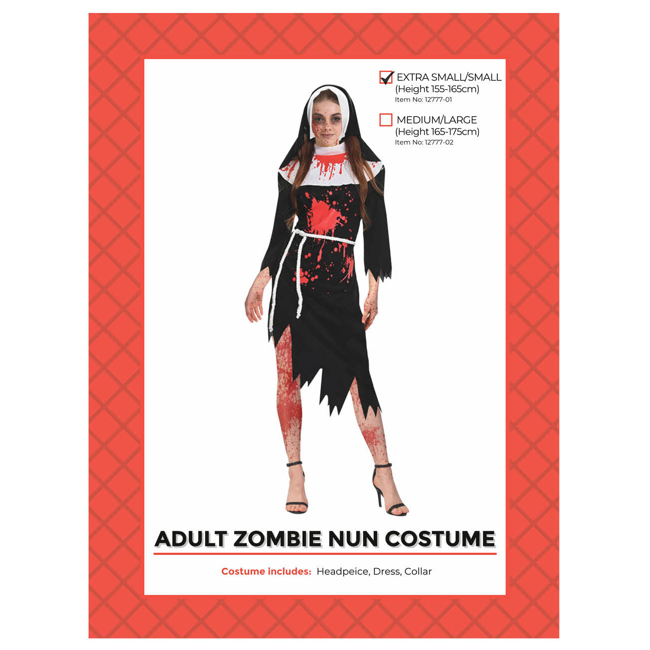 Women’s Zombie Nun Party Costume main image 1