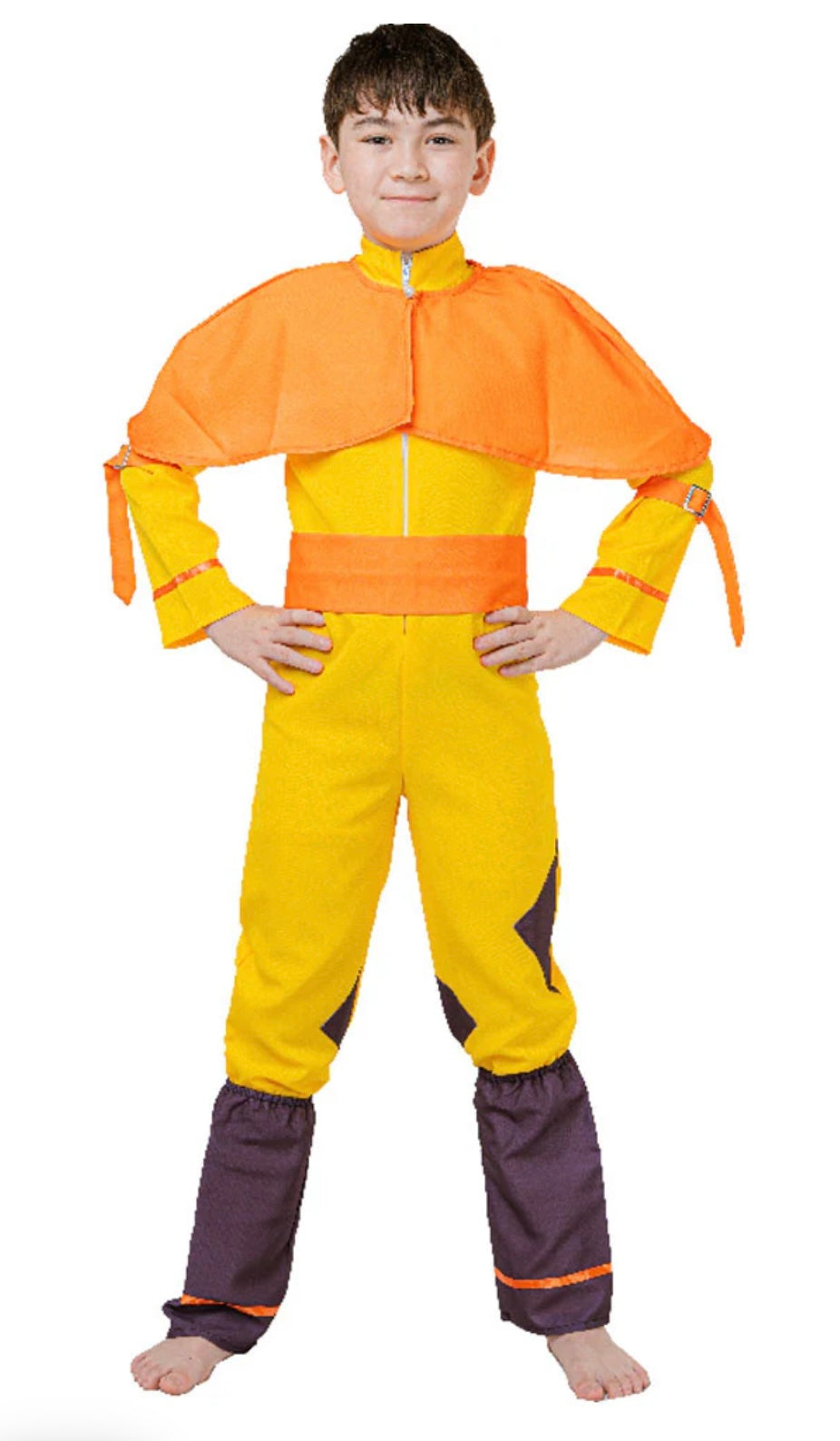 Avatar Airbender Boys Yellow Anime Character Costume