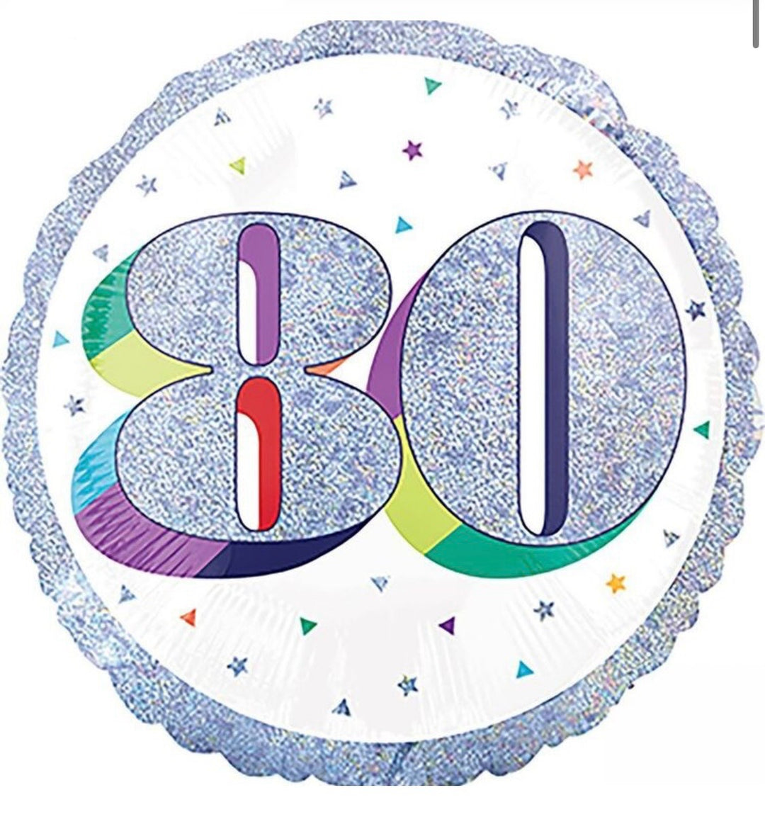 Silver 80th Birthday Foil Balloon