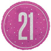 21st Foil Pink Balloon