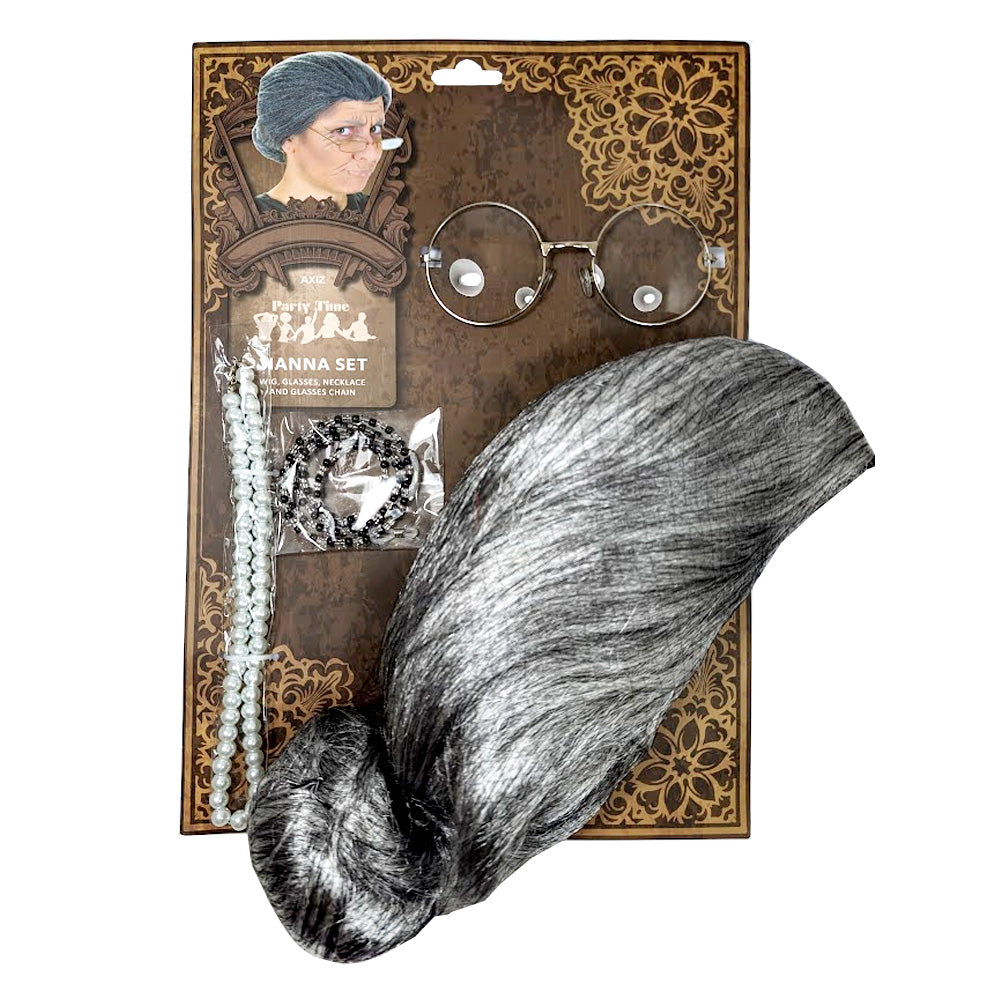 Grandma Old Lady Costume Kit Set