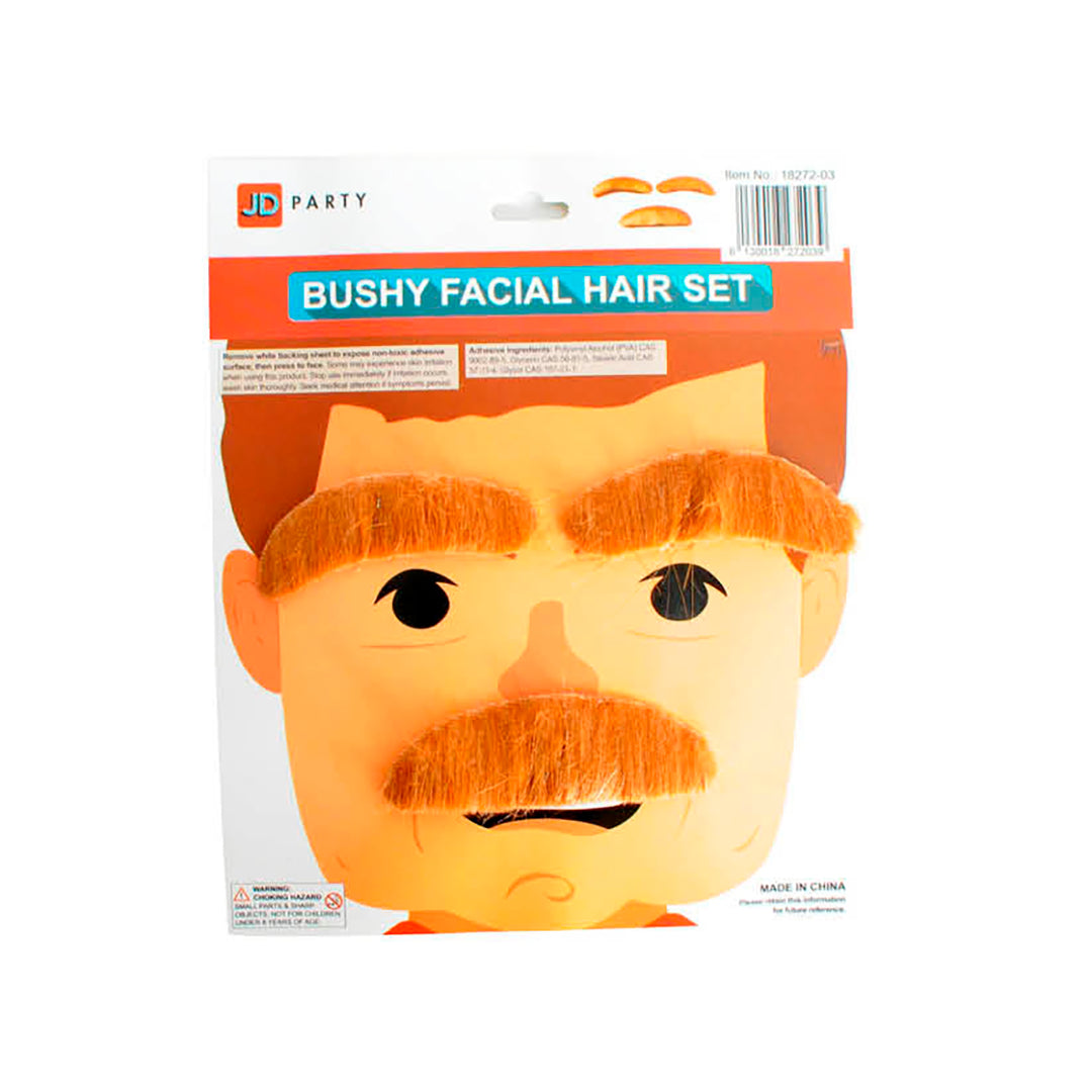 Grandpa Furry Eyebrows & Moustache Set - Brown