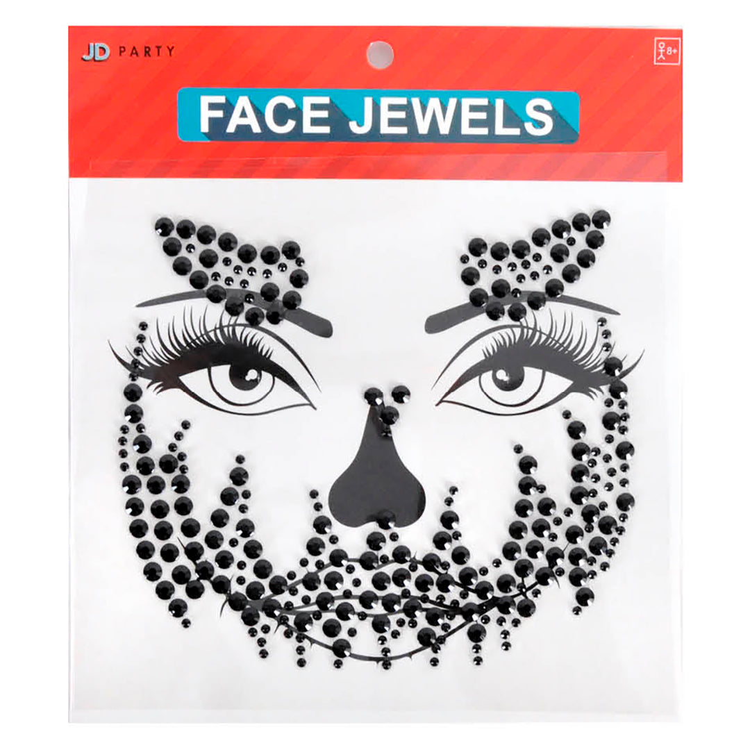 Halloween Face Jewels - Black