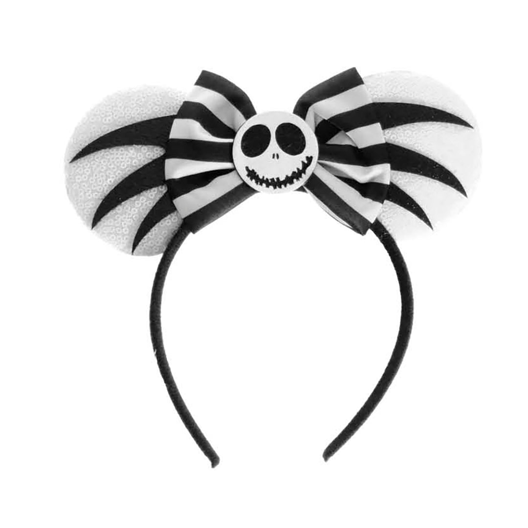 Halloween Sequin Bow Skeleton Headband