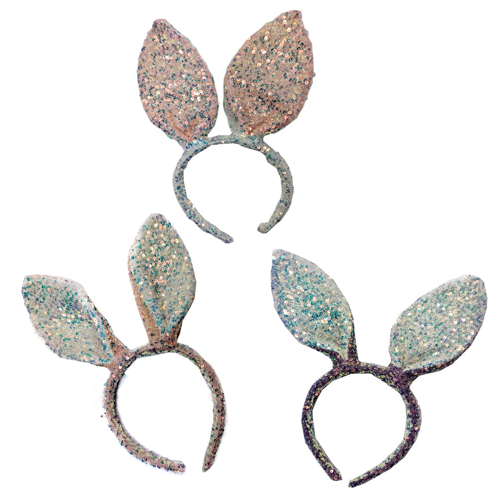 Iridescent Glitter Easter Bunny Ears