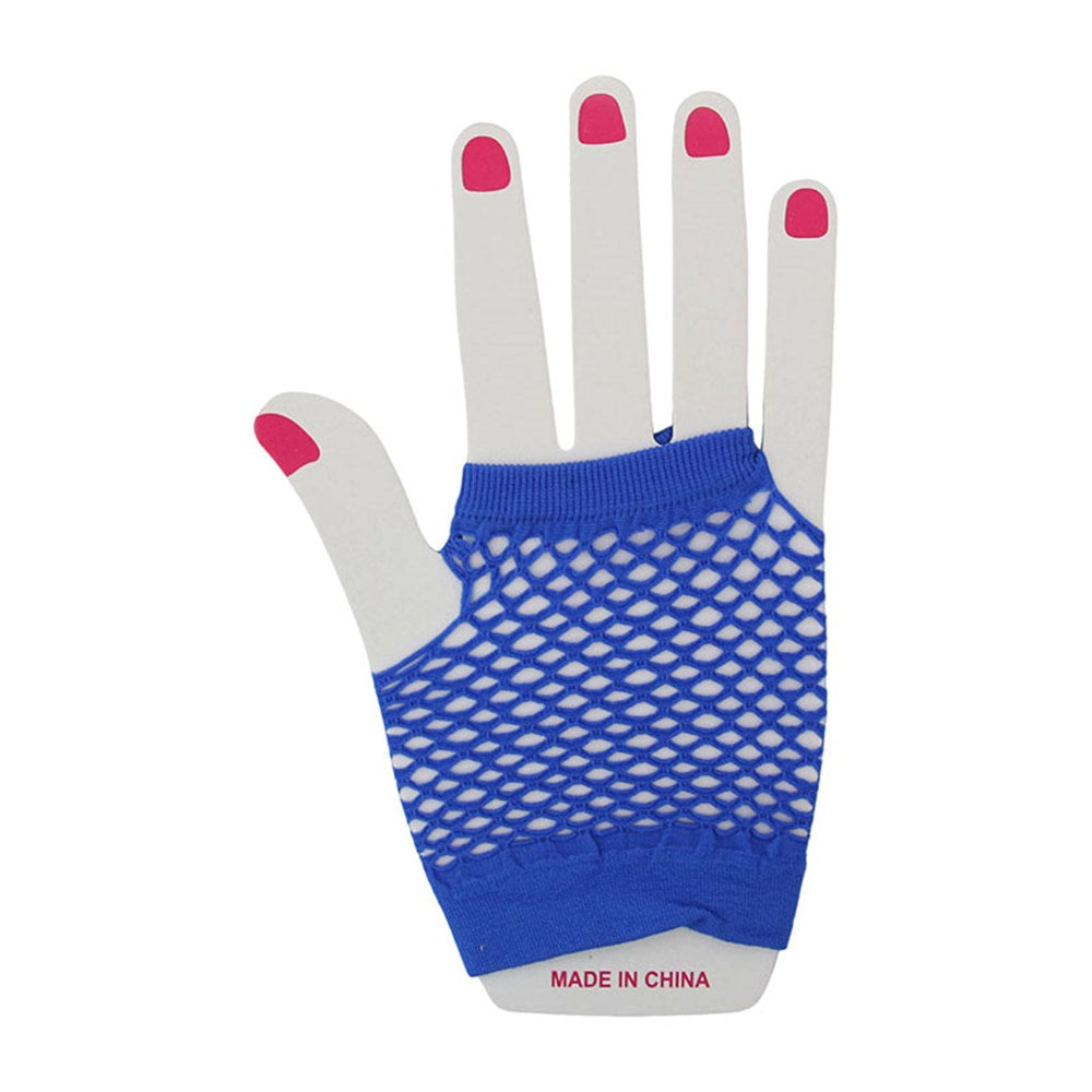 Royal Blue Fishnet Gloves (Short)