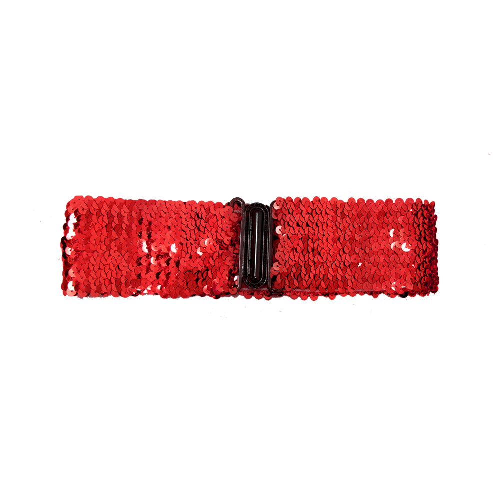 Sequin Belt Red