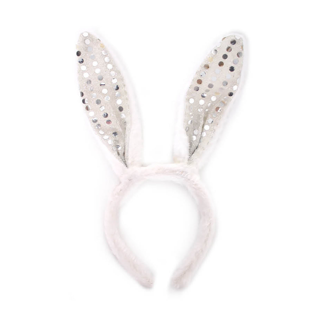 Sequin Bunny Headband - Silver