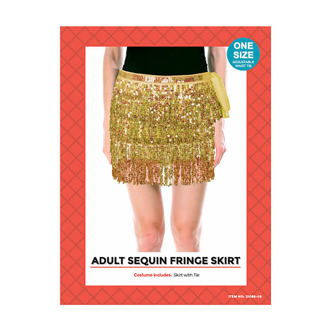 Sequin Fringe Skirt - Gold