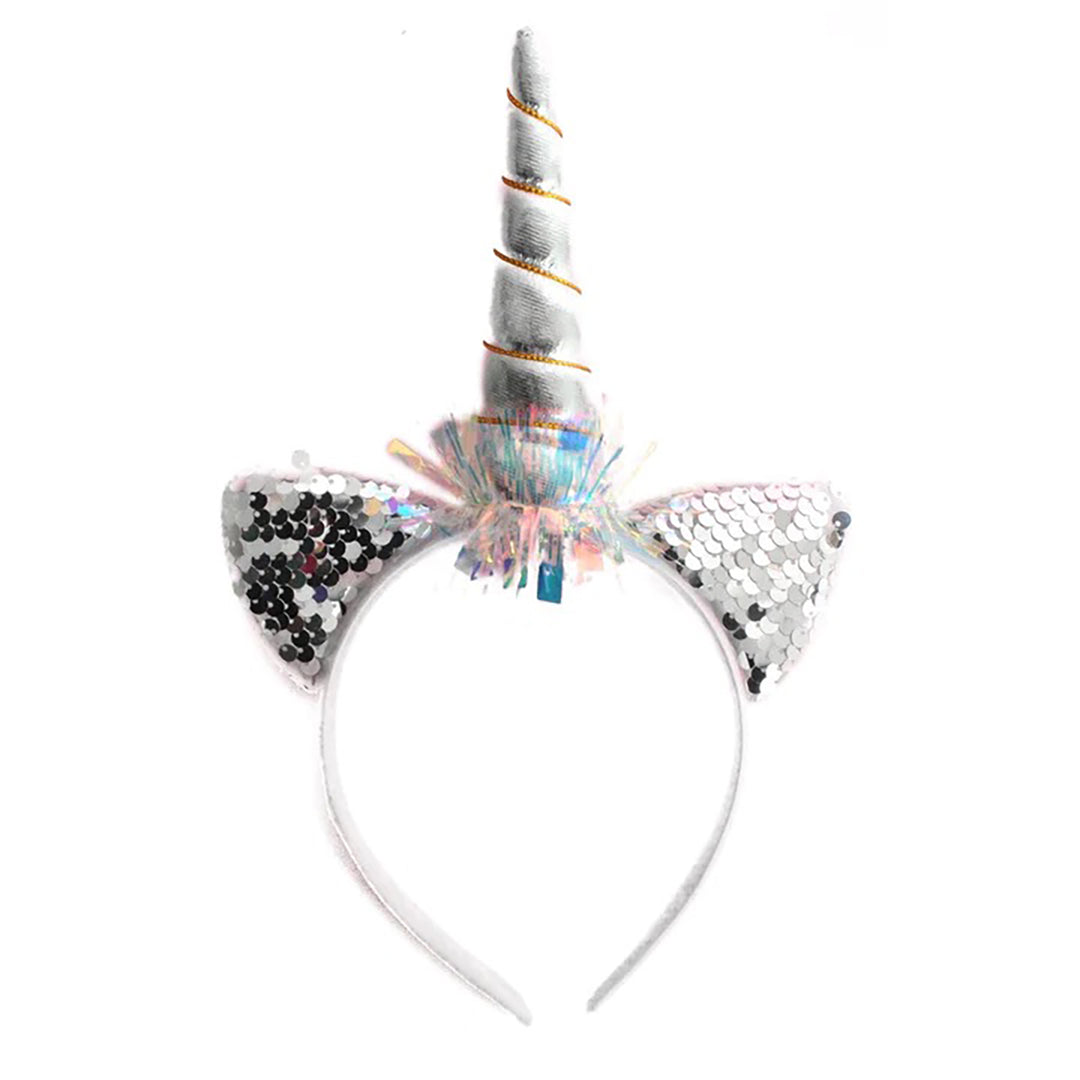 Sequin Unicorn Headband - Silver