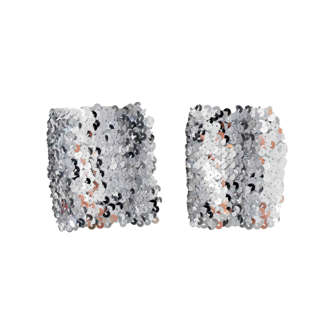 Sequin Wristbands - Silver
