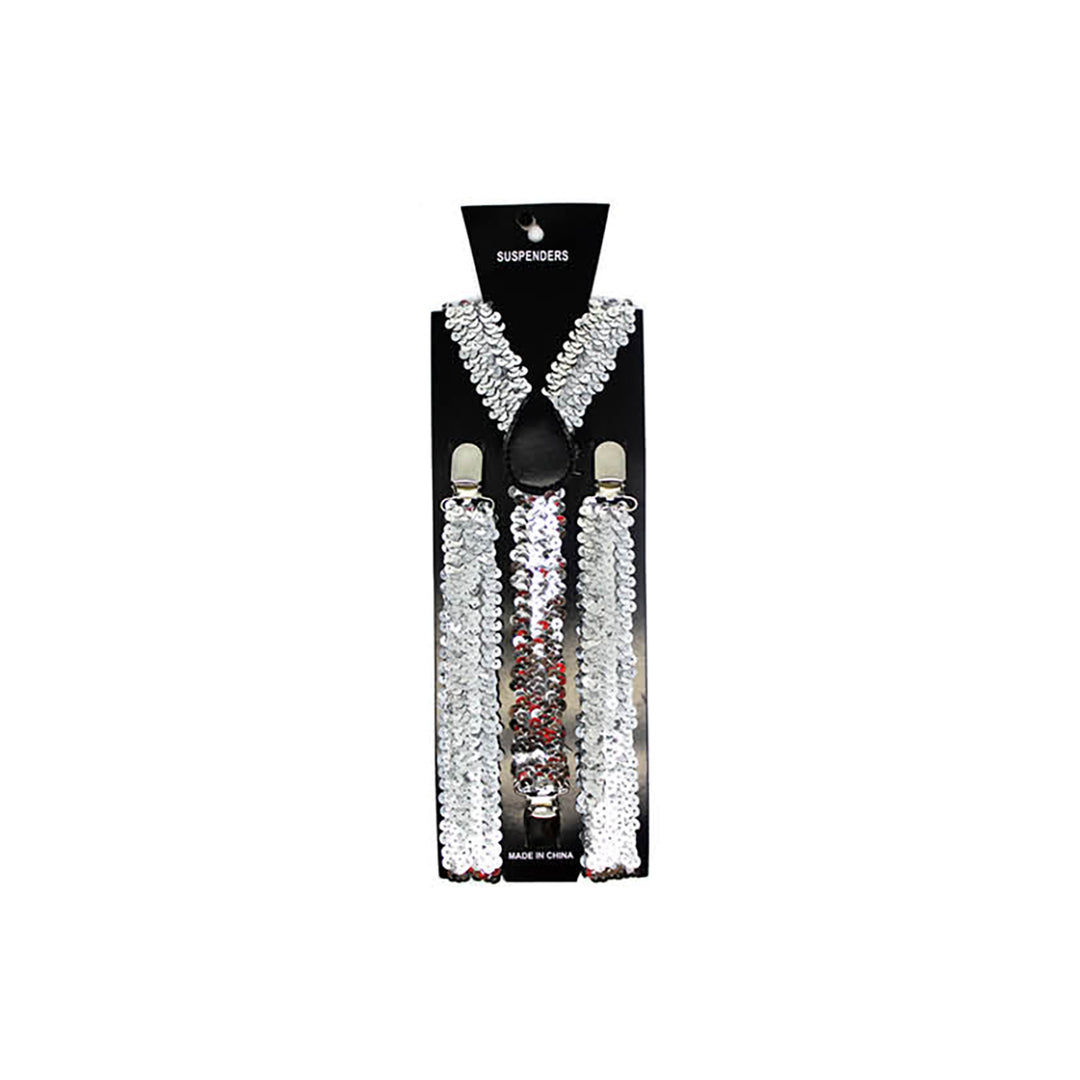 Suspenders - Silver Sequin