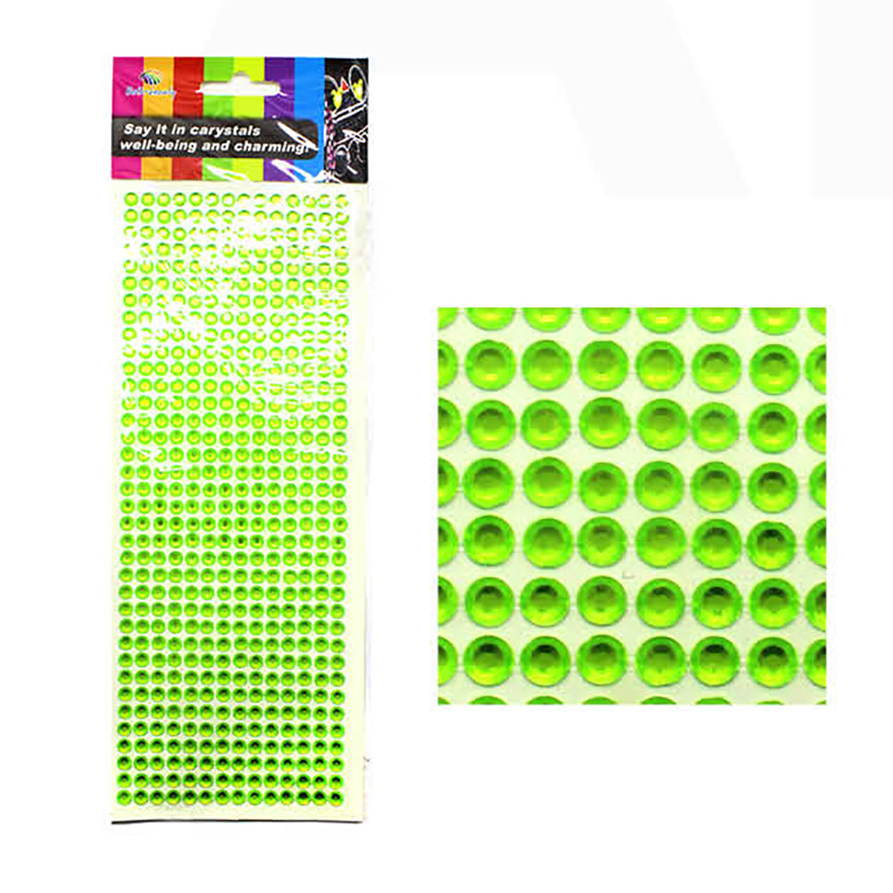 Diamante Green Stickers - Small 0.5cm