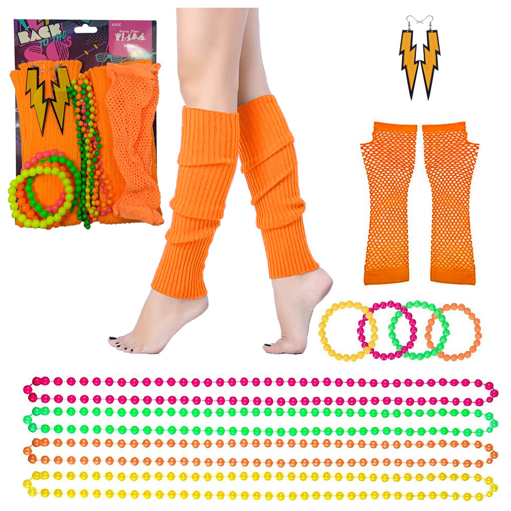 1980's Neon Orange Accessories Set