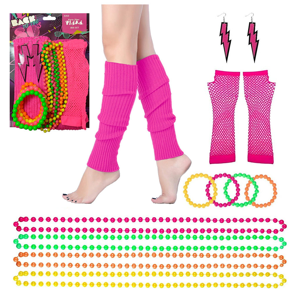 1980's Neon Pink Accessories Set