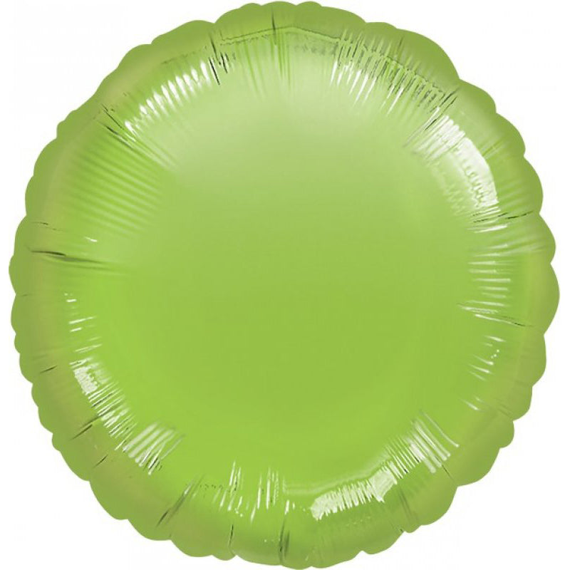 Circle Metallic Lime Green Foil Balloon