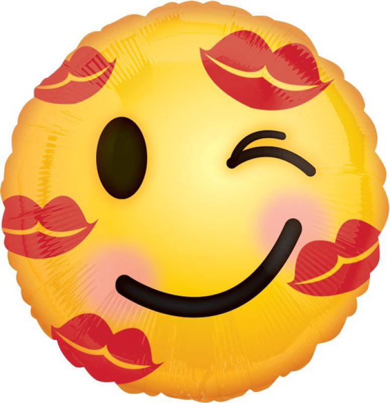 Kisses Emoticon Foil Balloon