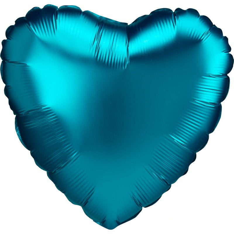Satin Luxe Aqua Heart Foil Balloon