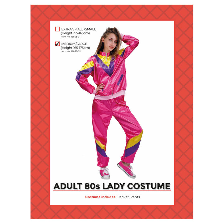 Adult 80s Womens Pink Shellsuit Costume