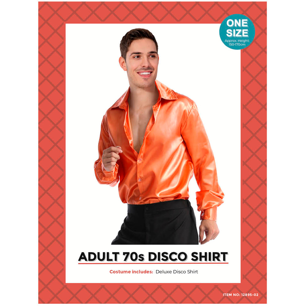 Adult 70s Disco Shirt Orange