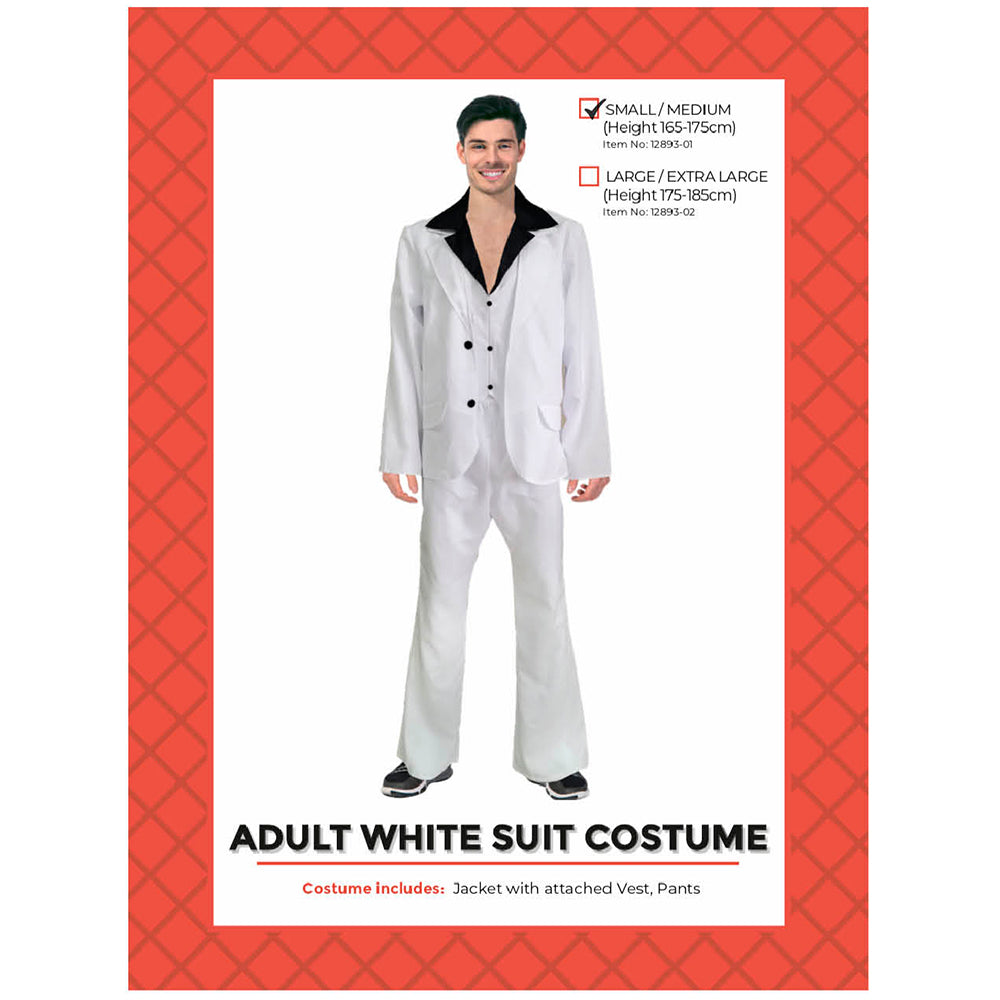 Adult 70s Disco White Suit Costume