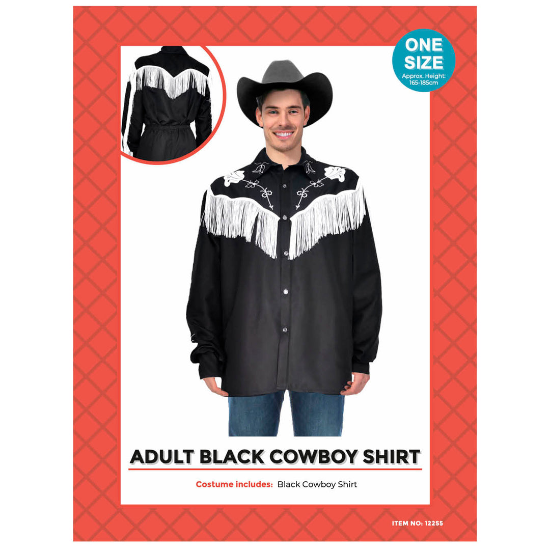 Cowboy Fringed Black Shirt
