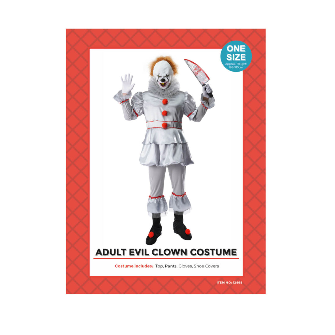 Adult Evil Killer Clown Man Costume