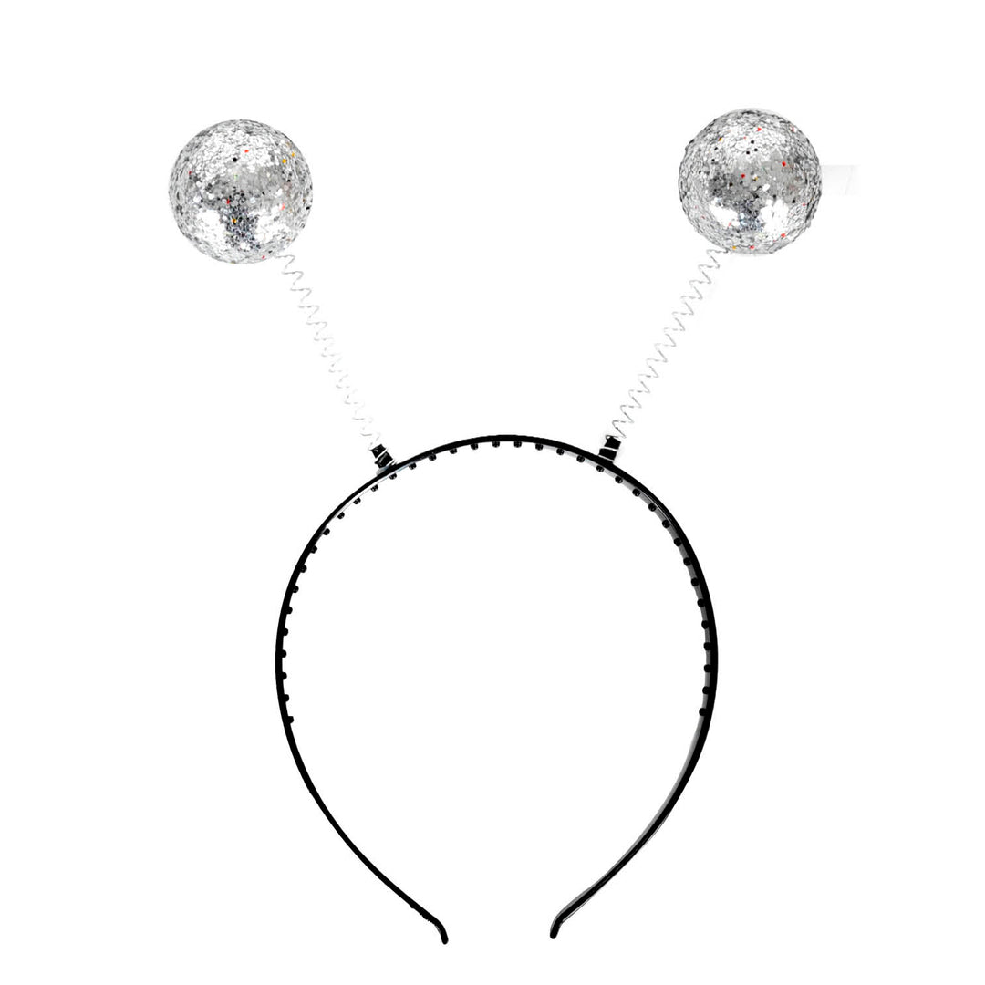 Alien Glitter Silver Ball Headband