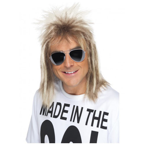 Ash Blonde 80's Mullet Wig