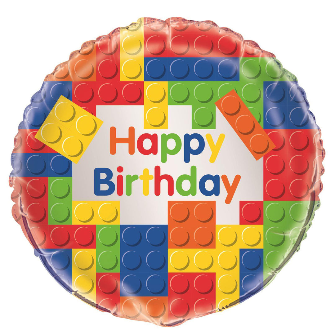 Building Blocks Happy Birthday Foil Balloon