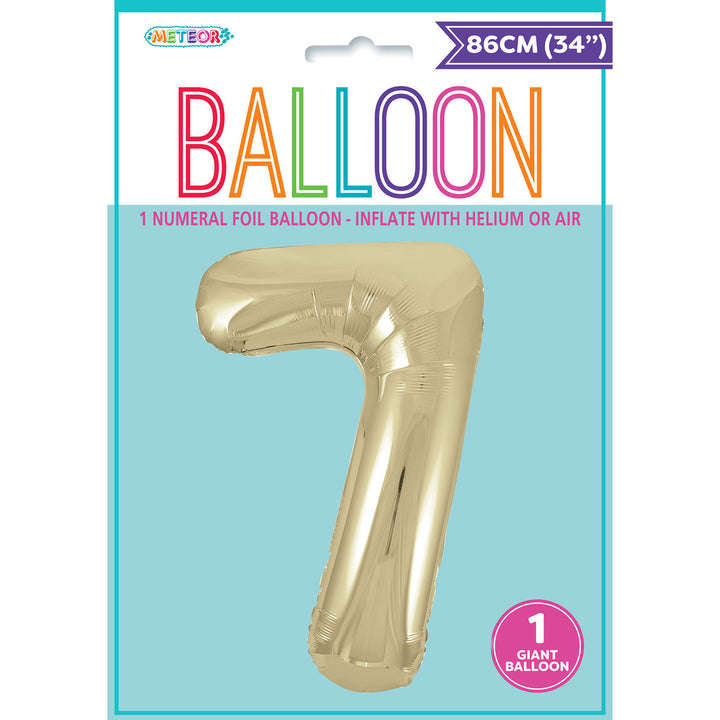 Champagne Giant Number 7 Foil Balloon