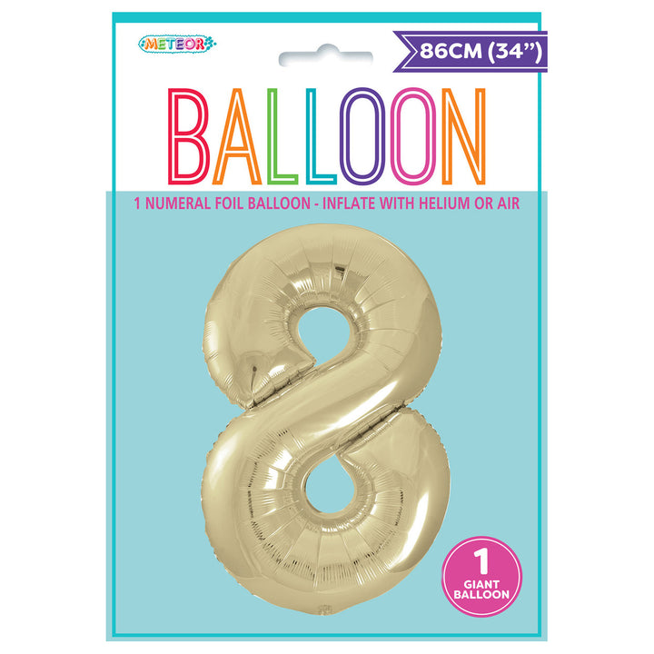 Champagne Giant Number 8 Foil Balloon