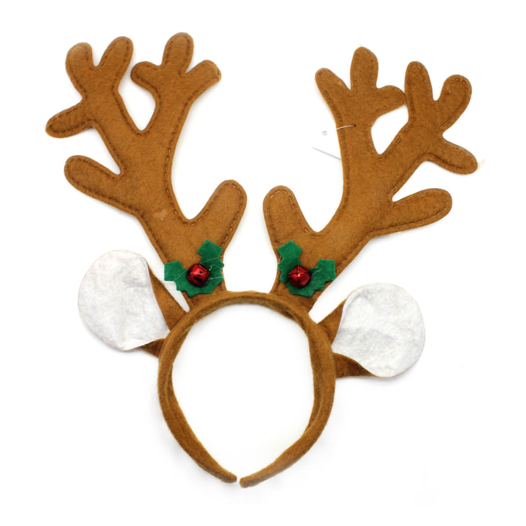Christmas Reindeer Headband (Brown with Bells)