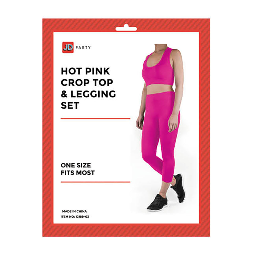 Crop Top & Legging Set - Hot Pink