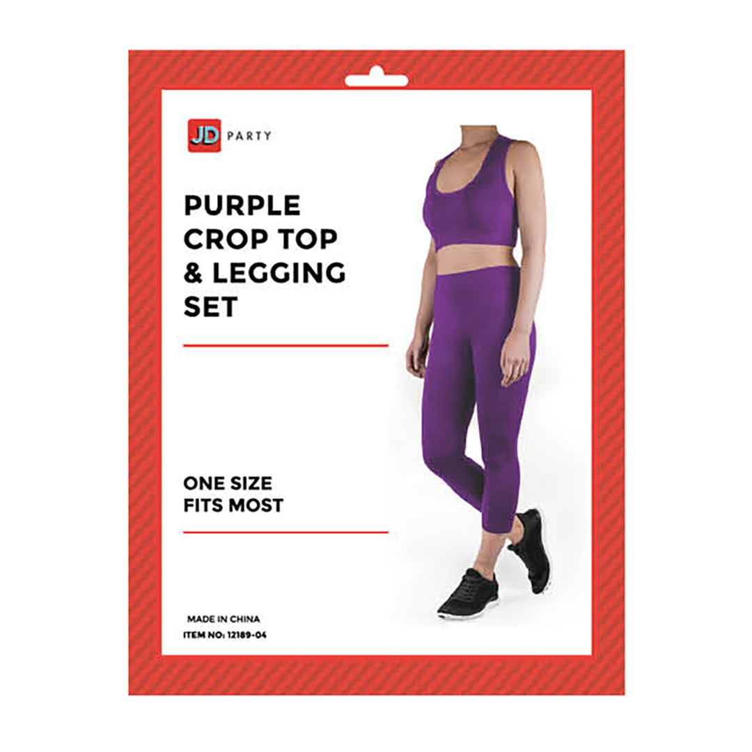 Crop Top & Legging Set - Purple