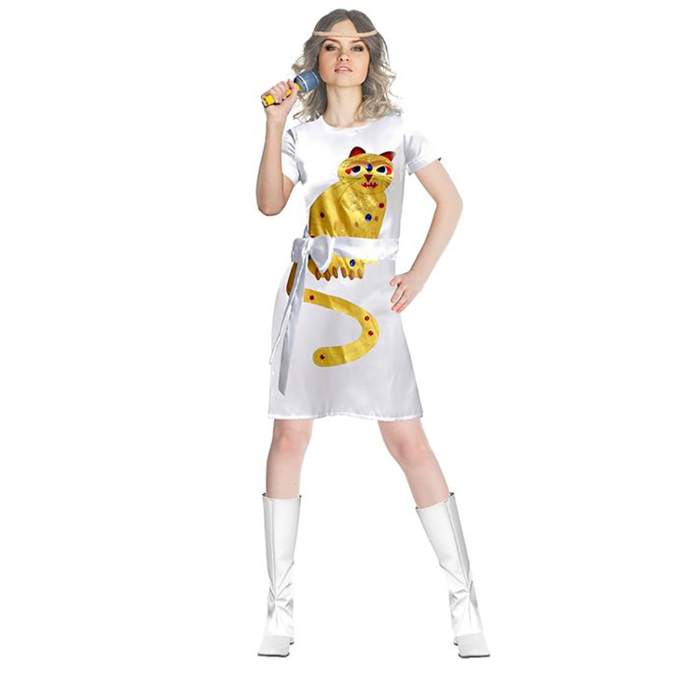 Dancing Queen Cat Woman Dress - Yellow