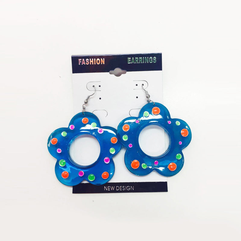 Earrings - Blue Flower