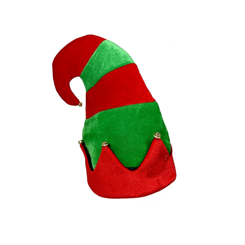 Elf Hat Green & Red Stripe