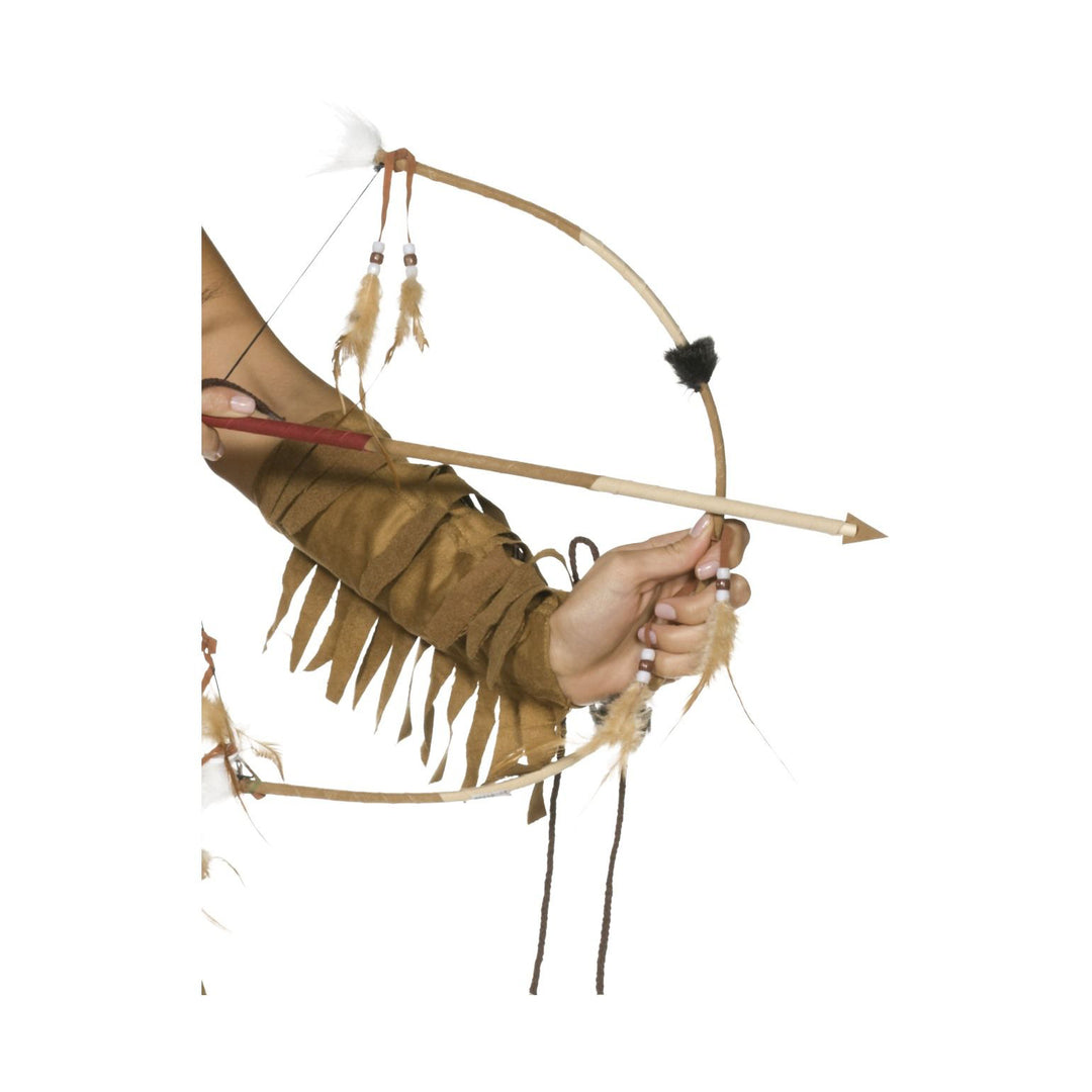 Feathered Indian Bow and Arrow Set